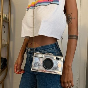 Silver Chrome camera purse